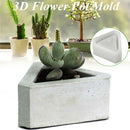 White Triangle Flower Pot Silicone Cake Pizza Jelly Mould Handmade Home Decor