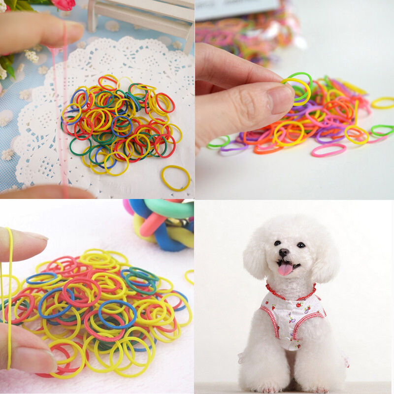 170x pet dog hair bows clips/rubber bands pet grooming hair bows accessorie A0D9