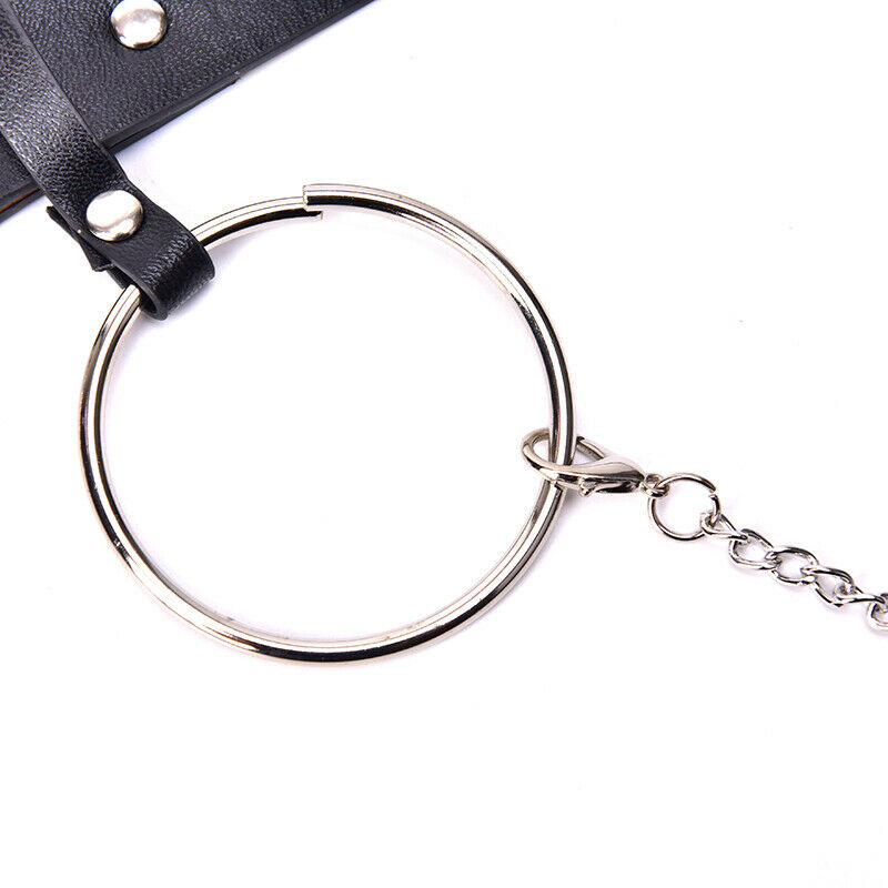 Gothic Chain Belt Circle Hollow Out Punk Unisex Adjustable Leather Buckle B BX