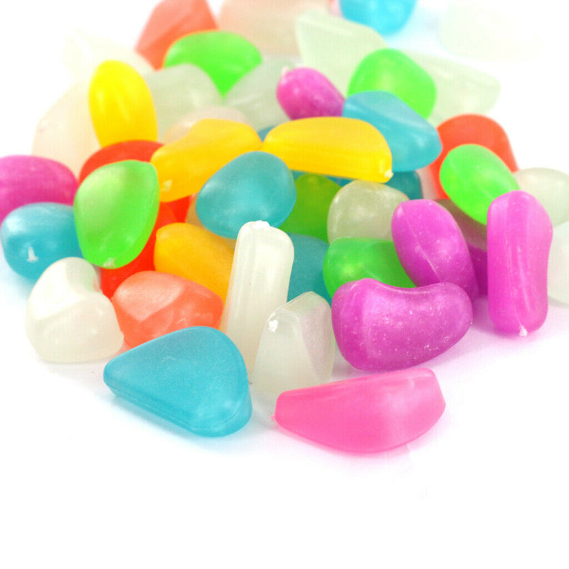 50 Pcs Glow Decorative Stones Rocks for Garden Lawn Yard, Aquarium, Walkway,