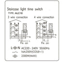 220V 16A DIN Rail Staircase Electronic Relay Switch Time Timer For Corridor