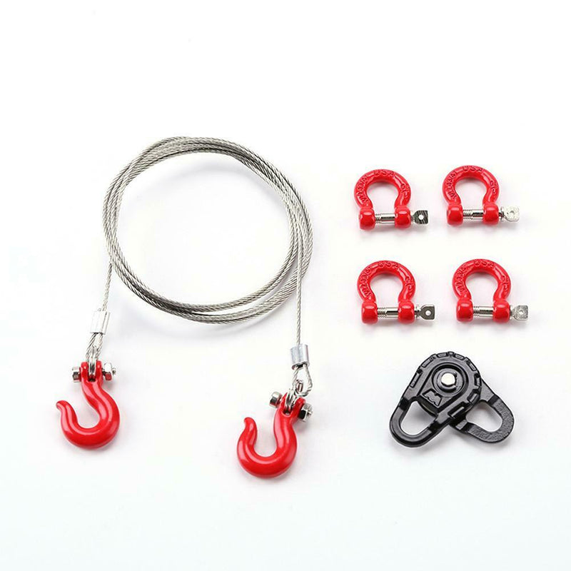 3pcs RC Car Snatch Block Metal Winch Tow Rope for 1/10 RC Crawler Traxxas Axial