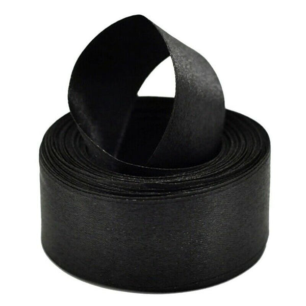 1 roll (22 m) Satin Ribbon 24mm Black Crafts Hobbies creatifs