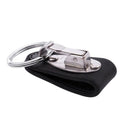 Stainless Steel Keyring Design Faux Leather Belt Loop Key Chain