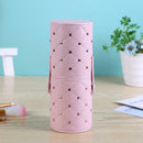 Fashion Leather Makeup Brush Storage Case Empty Holder Organizer (Pink S) A