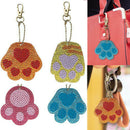 4pcs DIY Full Drill Diamond Painting Keyring Cartoon Cat Bear Paw Keychain Gifts
