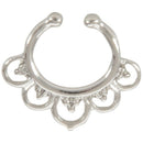 Non Piercing Flower Petal Fan SEPTUM Nose Clip-On Hanger RINGS Stud Color:S U4N8