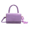 Women Mini Alligator PU Shoulder Bag Acrylic Chain Crossbody Totes (Purple)