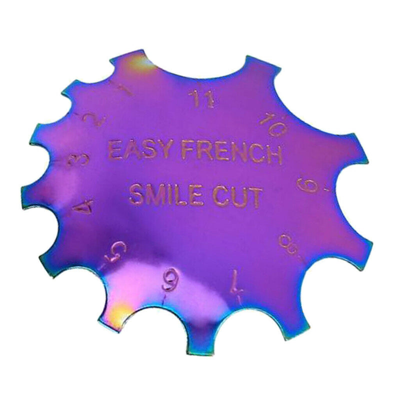 French Smile Line Edge Cutter Stencil Nail Art Trimmer Cutting Template