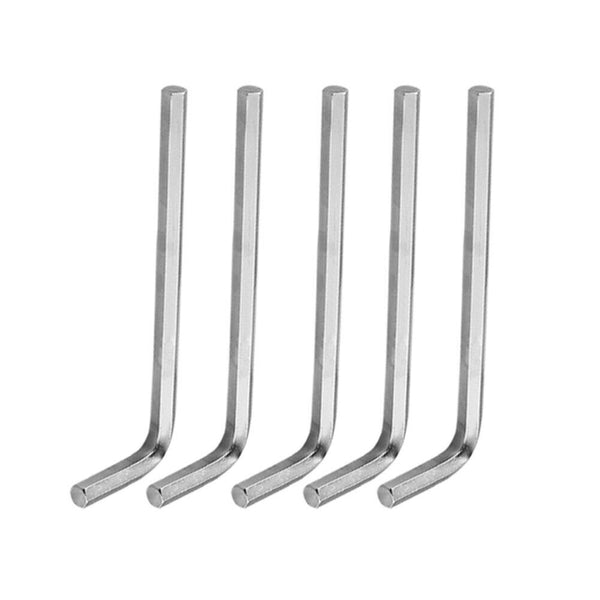 Hex L Shape Allen Key Wrench Metric Nickel Plated Flat Head Spanner (5pcs) A#S