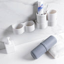 White Toothbrush Holder Wall Hanging Toothpaste Mouth Cup Waterproof Hangin
