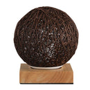Usb LED Table Lamps Wooden Dimmable Rattan Ball Bulb Home Decor wood color