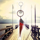 Handmade Feather Creative Mini Natural Feather Dream Catcher  Keychain Ring