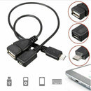 Micro USB Male To USB Female Host OTG Cable USB 2.0 Male Power Cable Y Splitter
