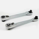 Mini 1/4" 72T Dual Head Square Ratchet Wrench Rods Socket F Bits Hex Screwd C7E1