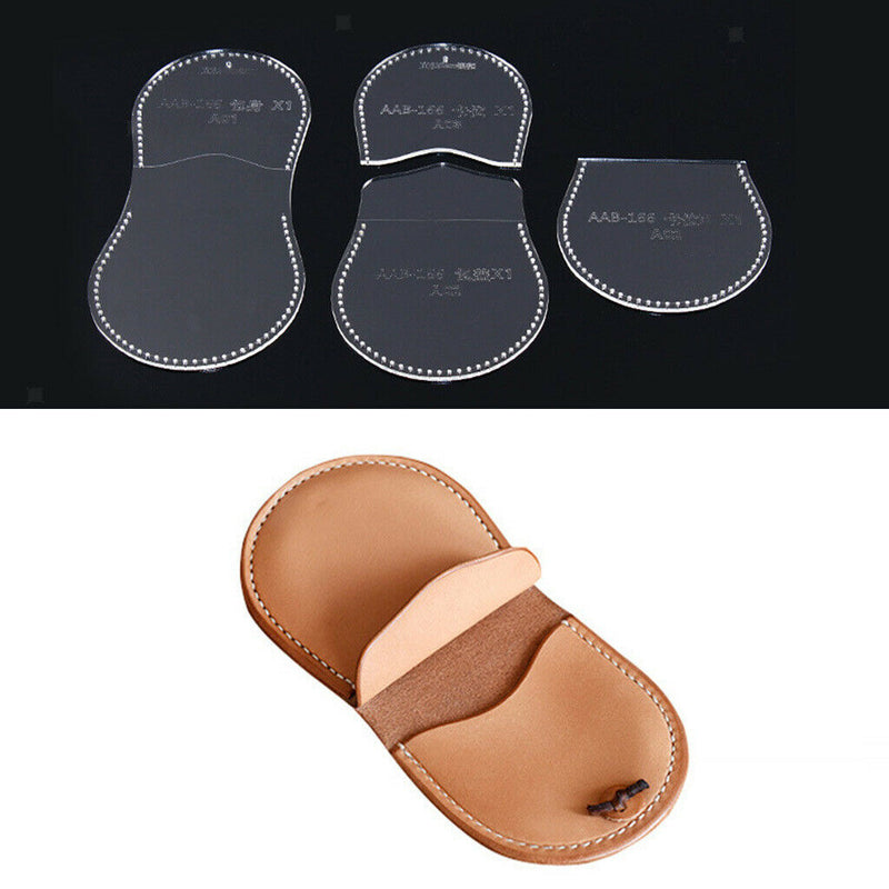 1 Set (4pcs) Change Purse Pattern Leather Craft Clear Acrylic Templates DIY