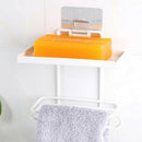 Wall Mounted Suction Shelf White Jars Sundries Container Toilet Tissue Roll