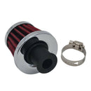 1x Red Mini Air Intake Crankcase Breather Filter Valve Cover Vent 12mm