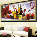 Rose Wine 5D DIY Diamond Painting Kit Cross Stitch Home Decor Craft Gifts