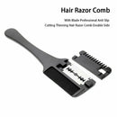 Hair Razor Comb Double Side Cutting Thinning Radian Design DIY Sharp With Blade