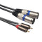 Dual RCA to Dual XLR Audio Auxiliary Stereo Y Splitter Cable (5ft)