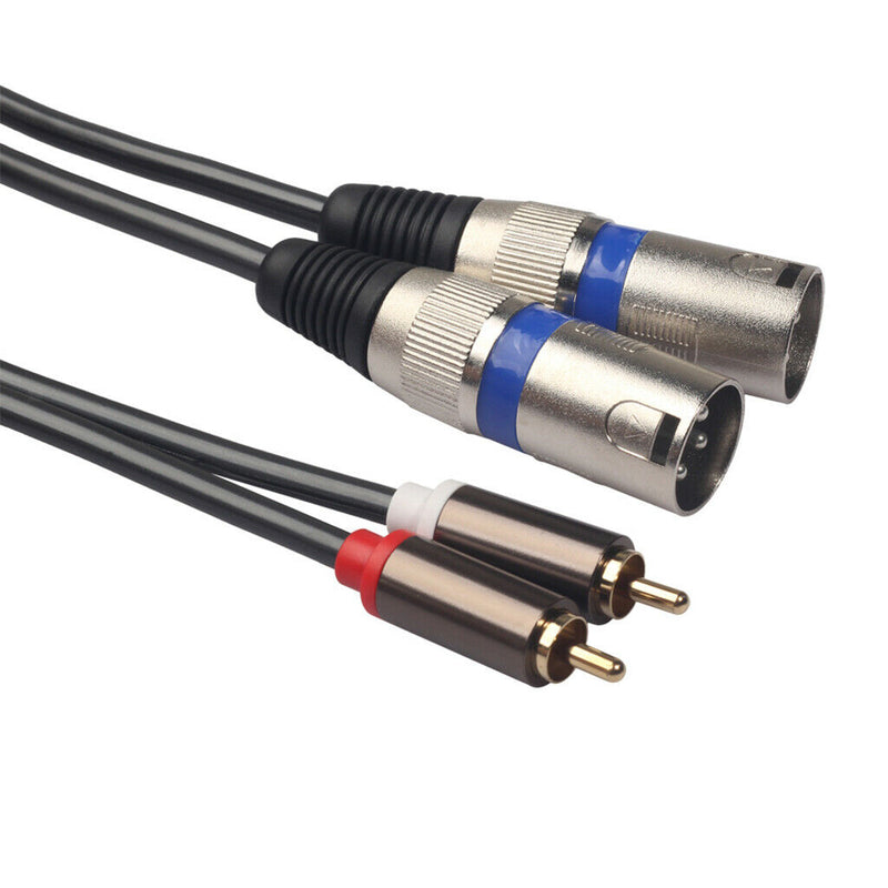 Dual RCA to Dual XLR Audio Auxiliary Stereo Y Splitter Cable (5ft)