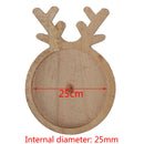 5pcs Christmas Wooden Deer 25mm Round Brooch Base Cabochon Blank Tray with P -Q
