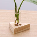 2pcs Crystal Glass Test Tube Holder in Wooden Stand Vase for Hydroponic Plants