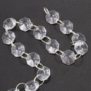 5 Metre Chandelier Crystal Clear Octagon Sun Catcher 14mm With Chrome Conne