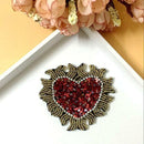 Heart Shape Beaded Sequins Embroidered Patch Applique Sew on Patch DIY Decor
