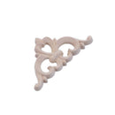 6*6*0.5cm Rubber Wood Carved Corner Onlay Applique Door Unpainted N3N4