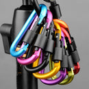20Pcs 8Cm Aluminum Carabiner D-Ring Key Chain Clip Camping Keyring Snap Hoo