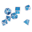 7pcs Shaped Polyhedral Blue Gem Dice For TRPG D4-D20 Game