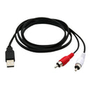 USB Male A to 2 RCA AV A/V TV Adapter Cord Cable Connector