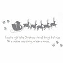 Sleigh 5 little deer snowflakes "Twas the Night before Christmas" english W