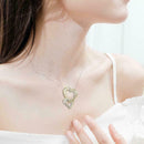 Delicate Zircon Footprint 2 Hearts Pendant Necklace for Couple Fashion Jewe R7R2