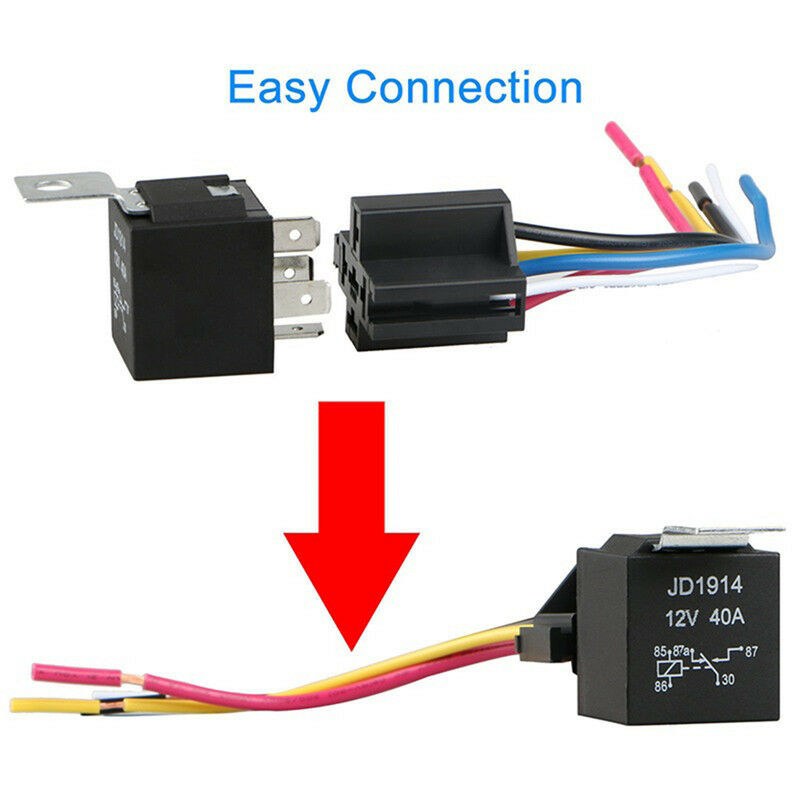 Waterproof Automotive Relay 12V 5Pin 40A Car Relay 12V 5Pin With Relay Socket 3C
