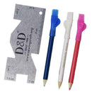 Marking Pen Fabric Marker Tailor's Chalk & Metal Sewing Measuring Gauge Rulers