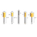5Pcs Flush Dual Blade Woodworking Milling Cutter Router Bit -1/4'' Shank