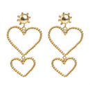 Fashion Women Two Big Heart Sun Dangle Earrings Stud Ear Statement Jewelry OZ