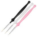 3 Pcs Nail Liner Brush Set 7Mm 9Mm 11Mm Gourd Handle Drawing Painting UV Ge W4V1