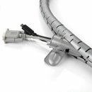 10mm Hose Spiral Computer Cable Cover Grey 9.8 ft with Clip W4D3