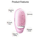 Pritech Mini Hair Comb Electric Massage Hair Brush Portable Ionic Comb For