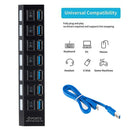 7 Ports 5Gbps USB 3.0 HUB High Speed Multi USB Splitter Power Expander (US) A