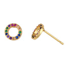 Fashion Cubic Zirconia Geometric Hollow Round Love Type Earring Bohemian Gi