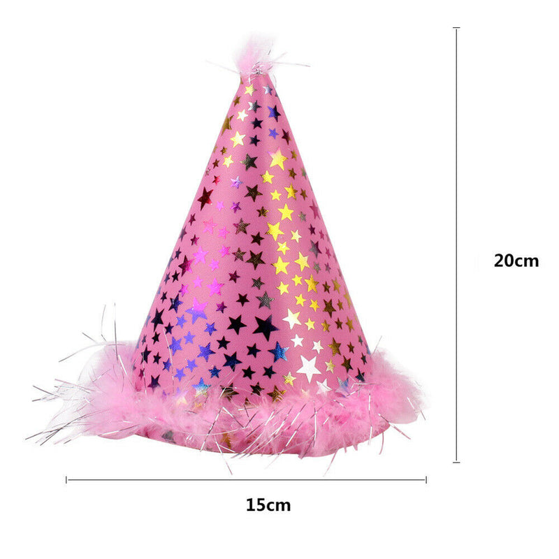 1set Dog Headband Sequins Hat Saliva Towel Birthday Decor Costume (Pink)