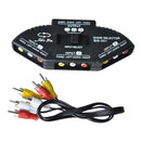Black new 3 Port AV Audio RCA Phono Selector Switch