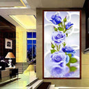 Blue Rose Flower 5D Diamond DIY Painting Cross Stitch Embroidery Home Decor