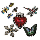 8Pcs Sequins Insect Patches Rhinestone Embroidery Appliques For Clothes Jean