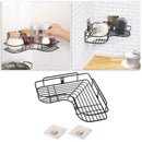 Bathroom Kitchen Shower Caddy Shelf Triangular Wall Corner Rack Black Organ E3E1